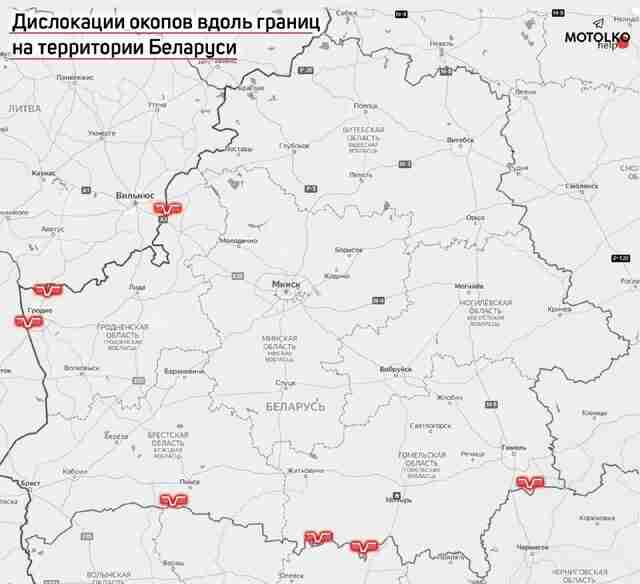 Білорусь облаштовує фортифікаційні споруди поблизу кордонів з Україною та країнами Європи (МАПА)