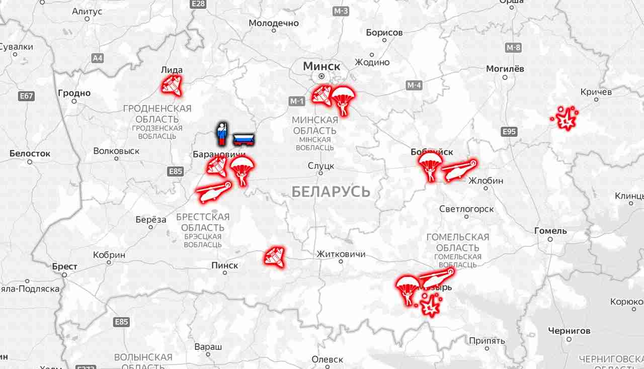 До білорусі на навчання з авіатренування, прибули російські пілоти