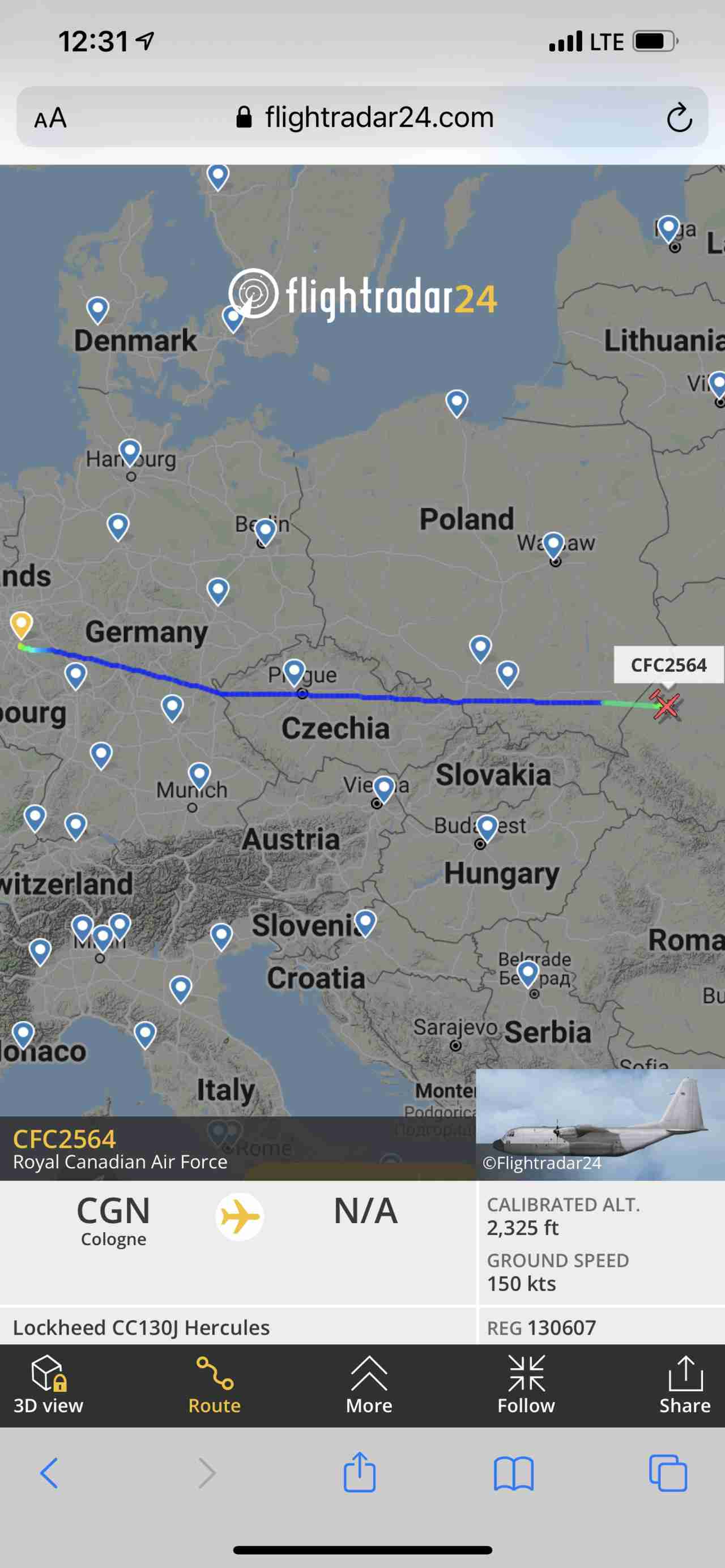 До Львова прибув літак Королівських повітряних сил Канади