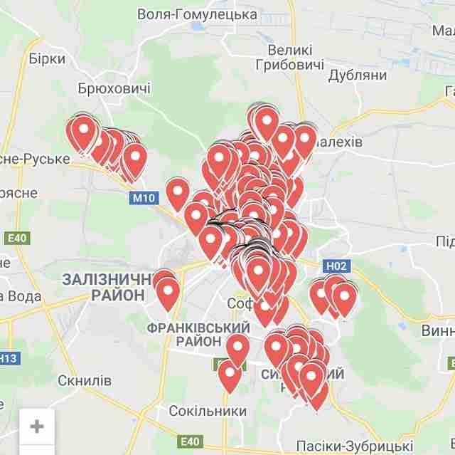 Карта укриттів у Львові: карта 2022 року