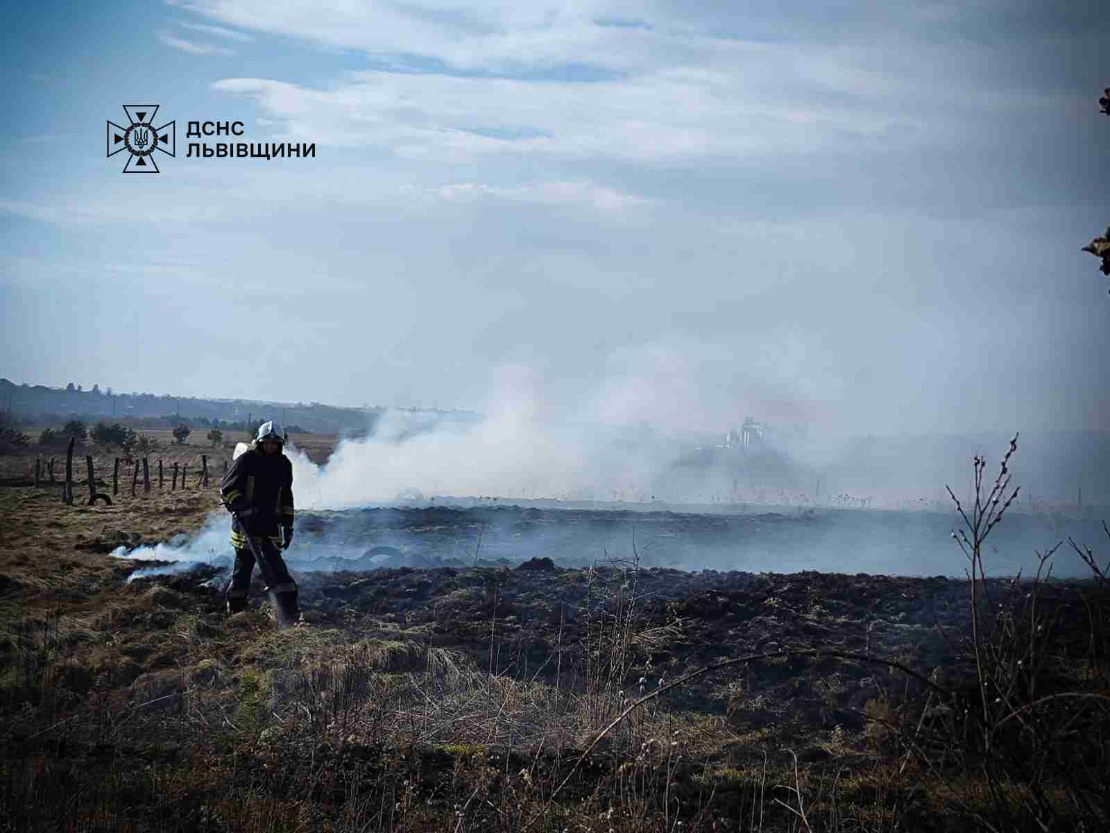 Львівщина у вогні: за добу загасили пожежі сухостою у шести районах області (ФОТО)