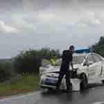На Франківщині патрульний Prius потрапив у ДТП (фото, відео)