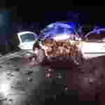 На Львівщині внаслідок зіткнення «Renault Kangoo» з автовозом «Scania» та автомобілем «Chevrolet Cruze» загинуло двоє людей (ФОТО)
