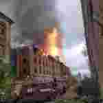 На Закарпатті горіла будівля колишнього заводу (фото)