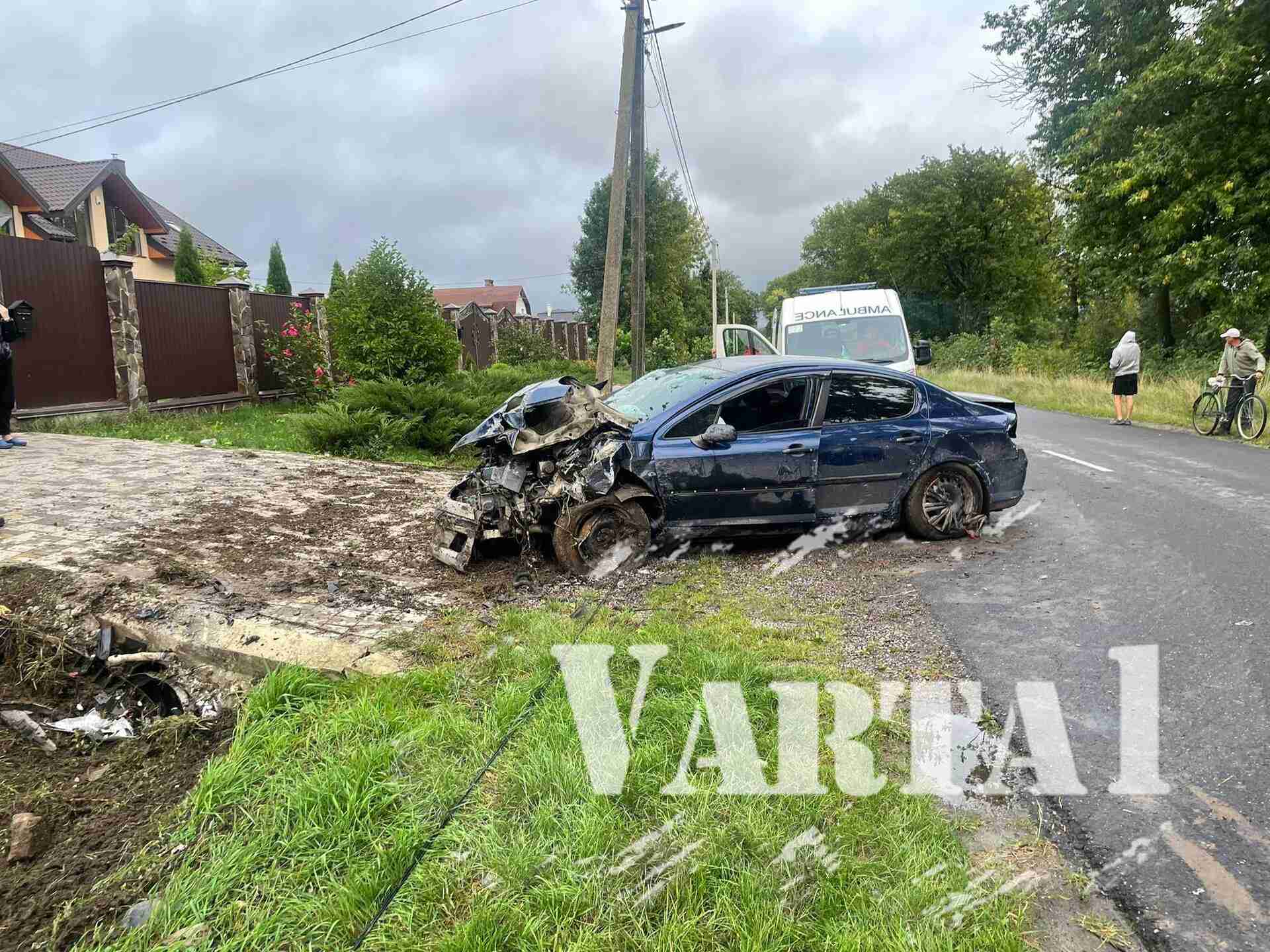 Не впорався з керуванням: поблизу Львова автівка з'їхала з дороги (ФОТО)