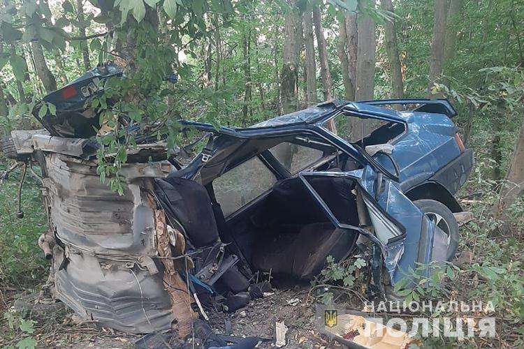 Обганяв вантажівку і врізався в дерево: на Тернопільщині у ДТП загинув водій «дев’ятки» (фото)