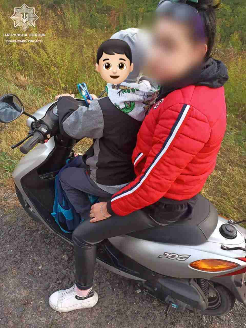 П’яна водійка скутера на Рівненщині везла дитину до школи, бо запізнилася на маршрутку (ФОТО)