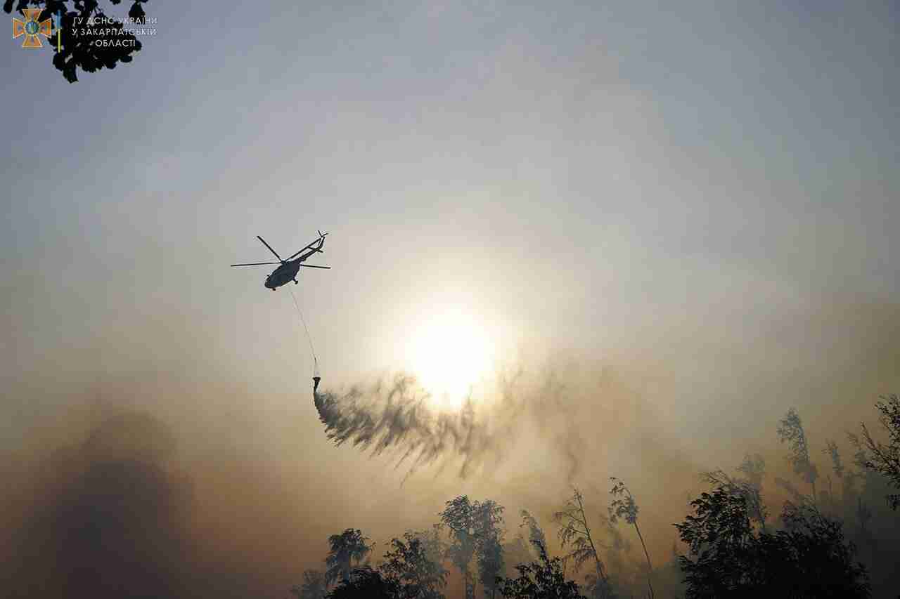 Рятувальники ліквідовують масштабну пожежу в Карпатах (ФОТО, ВІДЕО)