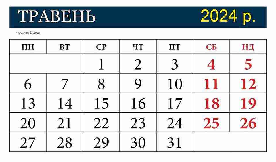 Стало відомо чи будуть в Україні додаткові вихідні на свята у травні