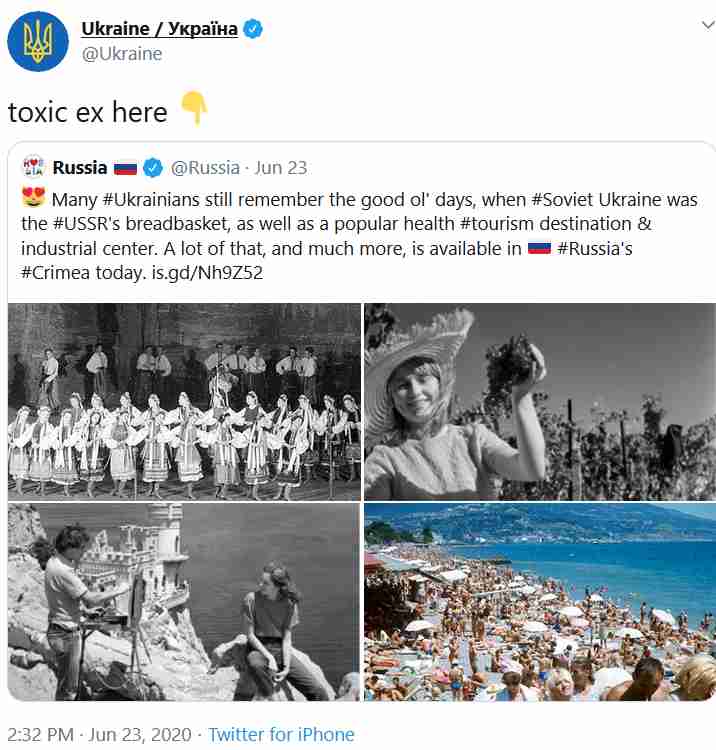 «Токсичні колишні»: Україна потролила Росію у твітері за слова про «старі добрі часи» СРСР