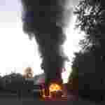 У Червонограді згорів вщент автобус (фото)