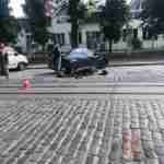 У Львові мотоцикліст в`їхав у мікроавтобус (відео)