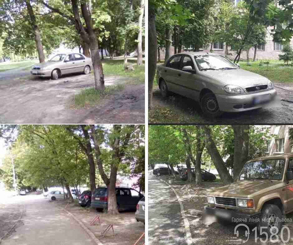 У Львові оштрафували шістьох водіїв за парковку на газоні