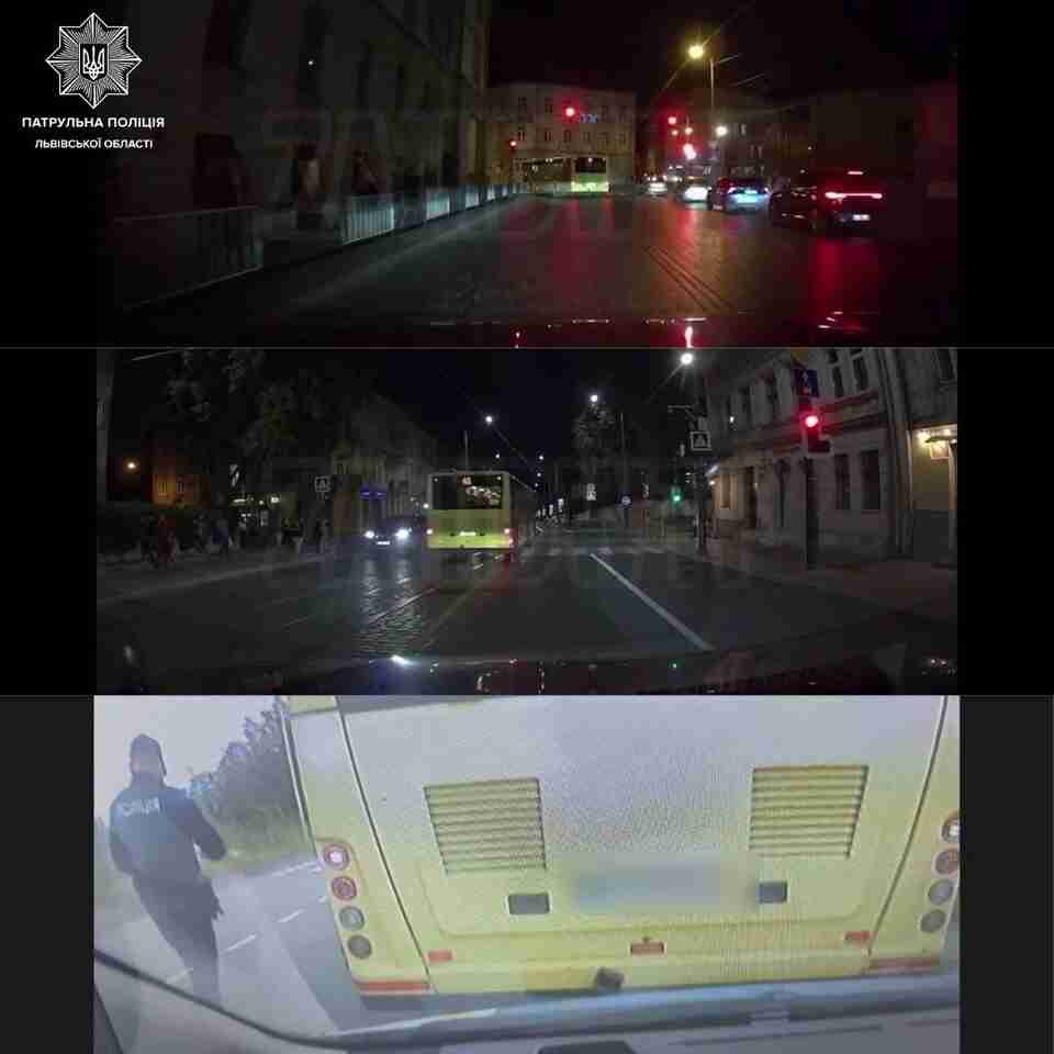 У Львові поліцейські знайшли і покарали водія маршрутки, який двічі проїхав на червоний сигнал світлофора (ФОТО)