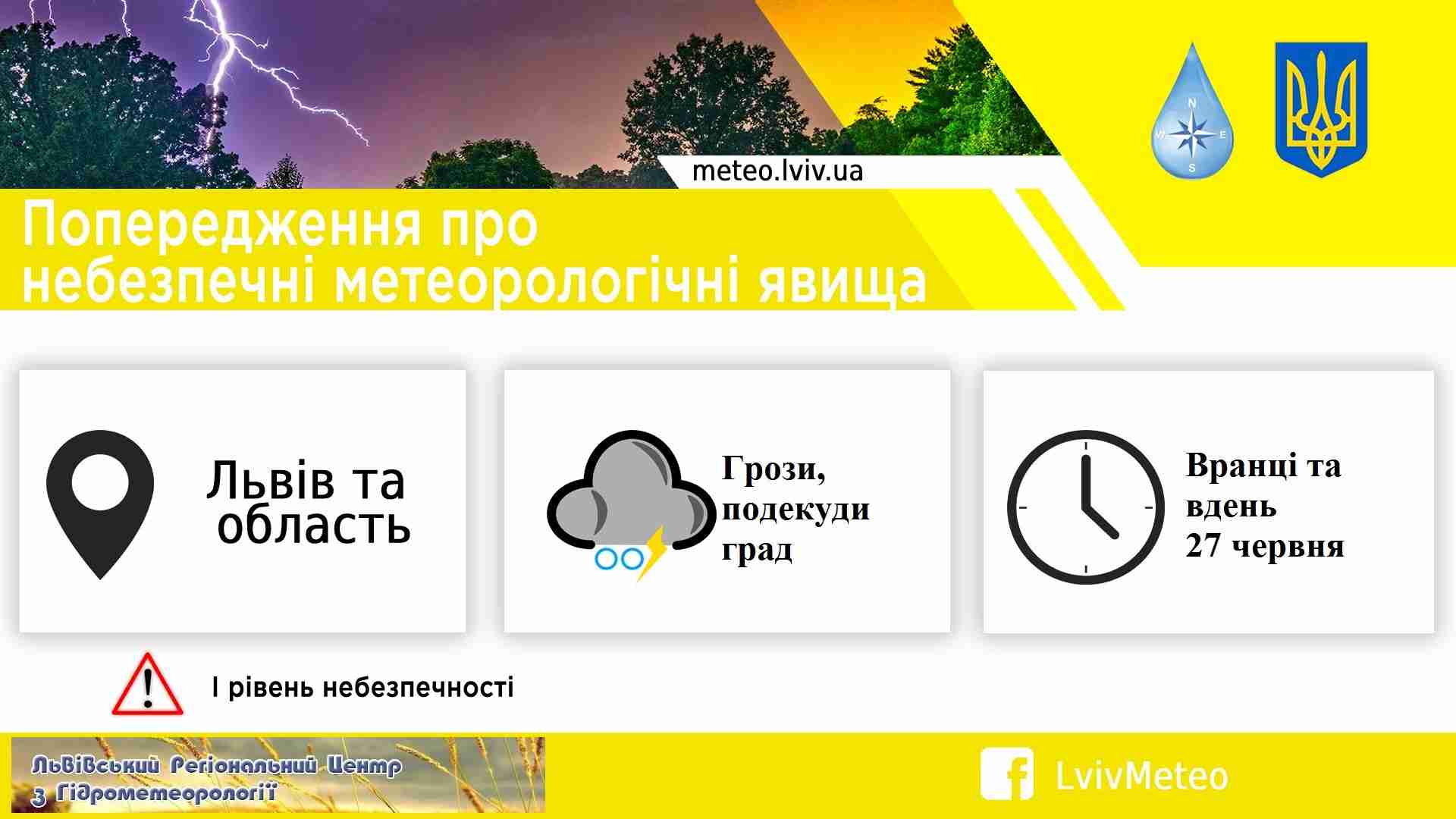 Якою буде погода у Львові та області завтра, 27 червня