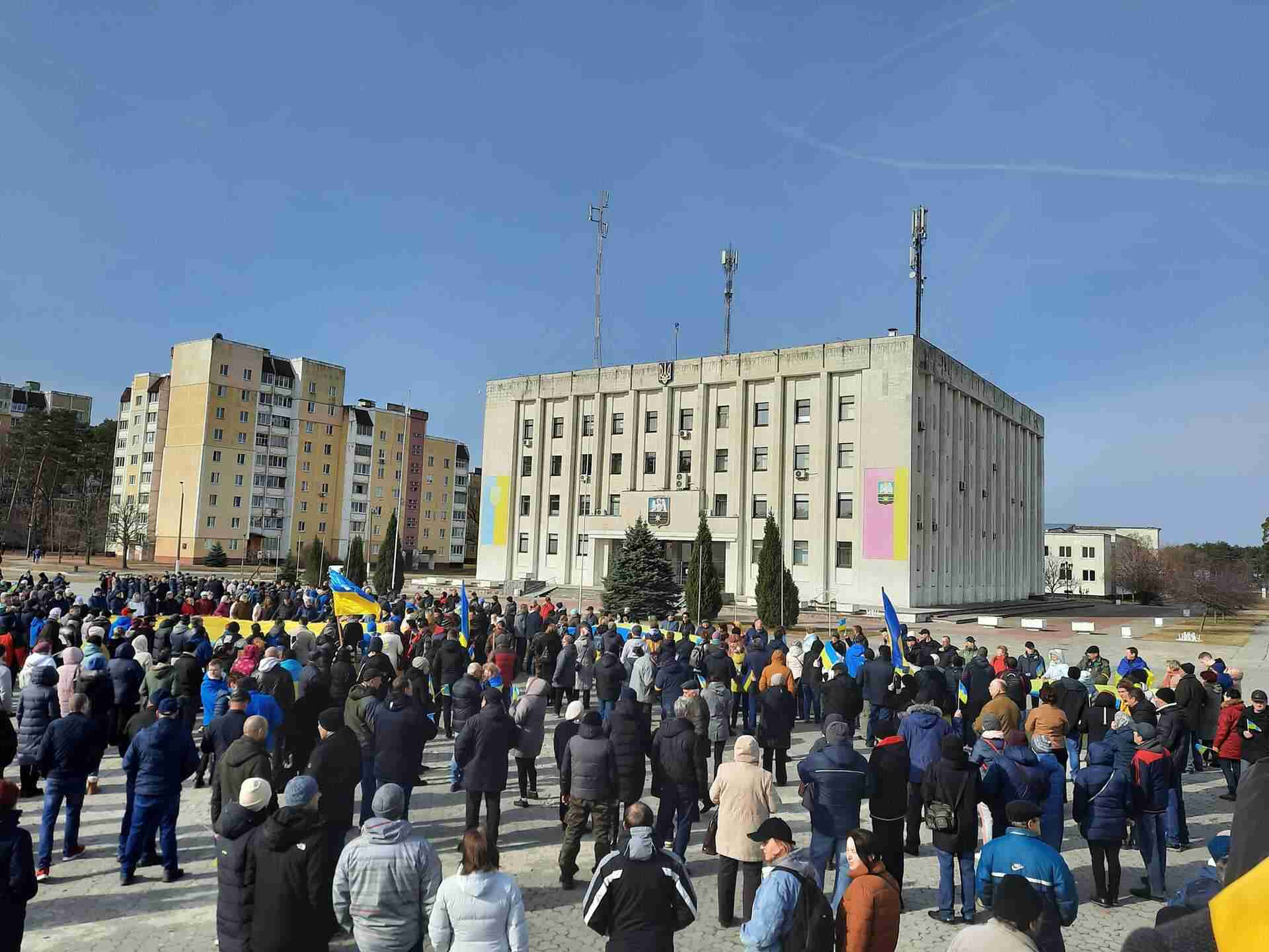 Мешканці Славутича вийшли на акцію проти окупантів